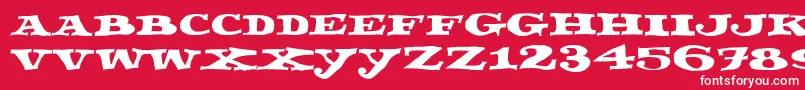 Czcionka Fettecke – białe czcionki na czerwonym tle