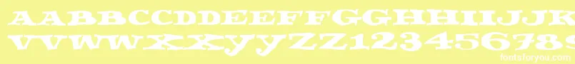 Шрифт Fettecke – белые шрифты на жёлтом фоне
