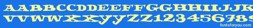 Fettecke Font – Yellow Fonts on Blue Background