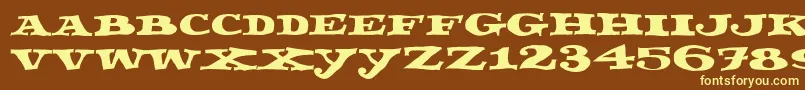 Fettecke Font – Yellow Fonts on Brown Background