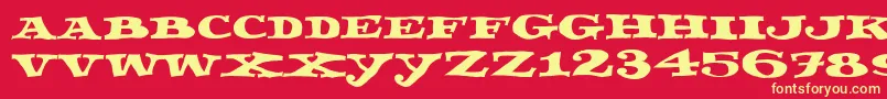 Fettecke Font – Yellow Fonts on Red Background