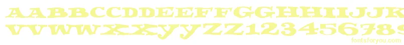 Czcionka Fettecke – żółte czcionki na białym tle