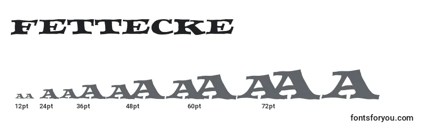 Размеры шрифта Fettecke