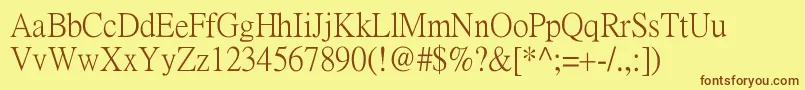 Pmingliu Font – Brown Fonts on Yellow Background