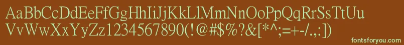 Pmingliu Font – Green Fonts on Brown Background