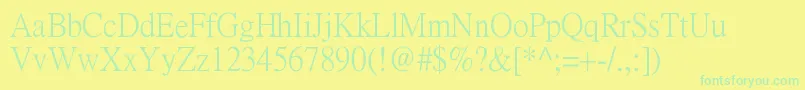 Pmingliu Font – Green Fonts on Yellow Background