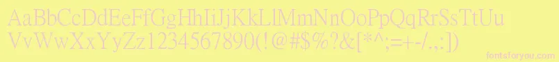 Pmingliu Font – Pink Fonts on Yellow Background