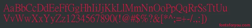 Pmingliu Font – Red Fonts on Black Background