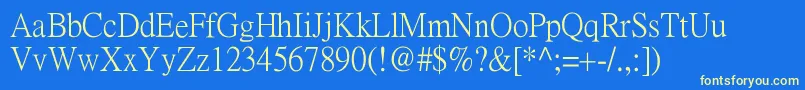 Pmingliu Font – Yellow Fonts on Blue Background