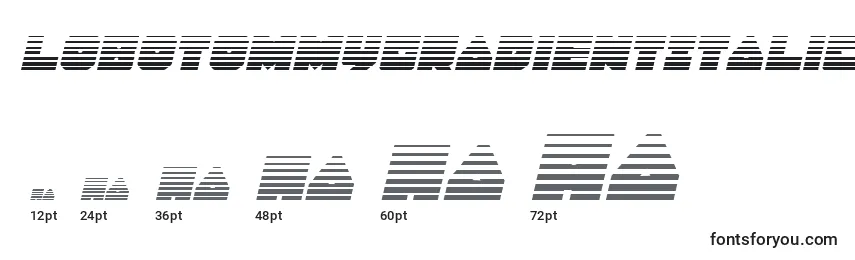 LoboTommyGradientItalic Font Sizes