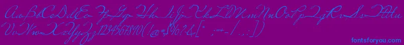 MissRobertson Font – Blue Fonts on Purple Background