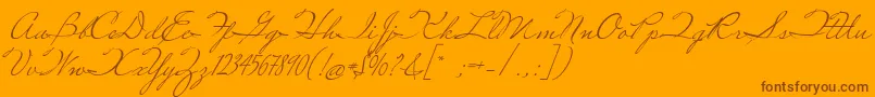 MissRobertson-Schriftart – Braune Schriften auf orangefarbenem Hintergrund