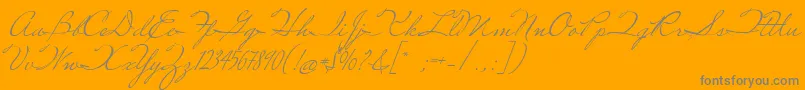 MissRobertson-Schriftart – Graue Schriften auf orangefarbenem Hintergrund