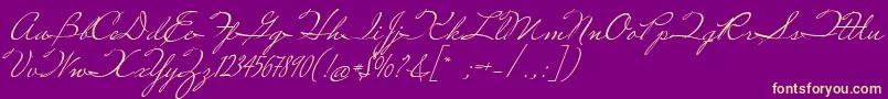 MissRobertson Font – Yellow Fonts on Purple Background
