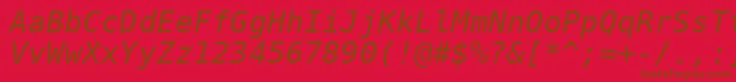 Czcionka BitstreamVeraSansMonoOblique – brązowe czcionki na czerwonym tle