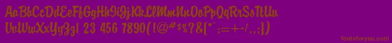 BriandbNormal Font – Brown Fonts on Purple Background