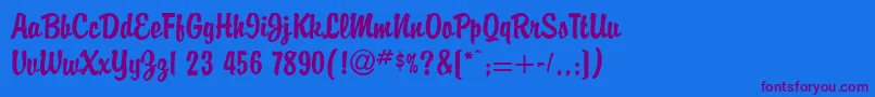 BriandbNormal-Schriftart – Violette Schriften auf blauem Hintergrund