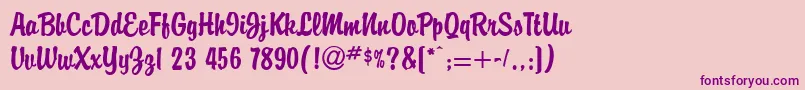 BriandbNormal Font – Purple Fonts on Pink Background