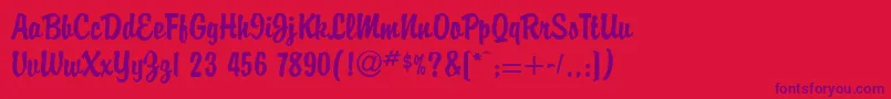 BriandbNormal Font – Purple Fonts on Red Background