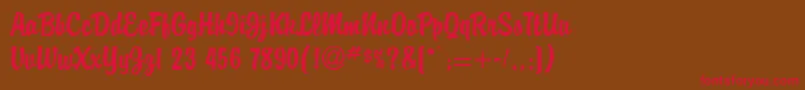 フォントBriandbNormal – 赤い文字が茶色の背景にあります。