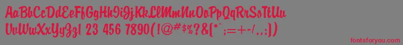 BriandbNormal Font – Red Fonts on Gray Background