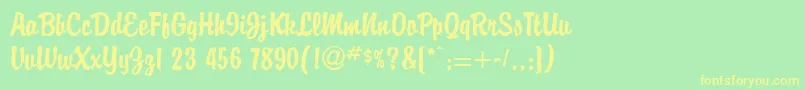 BriandbNormal Font – Yellow Fonts on Green Background