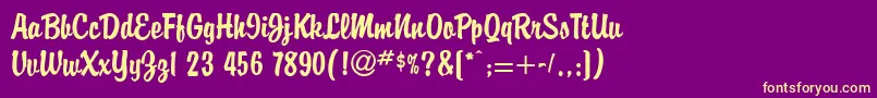 BriandbNormal Font – Yellow Fonts on Purple Background
