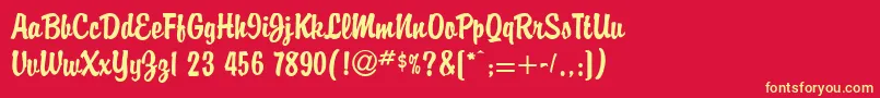 フォントBriandbNormal – 黄色の文字、赤い背景