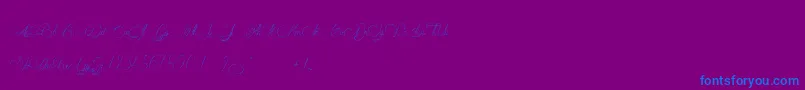 MademoiselleCatherine Font – Blue Fonts on Purple Background