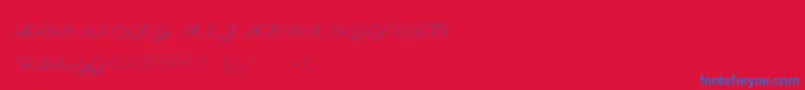 MademoiselleCatherine Font – Blue Fonts on Red Background