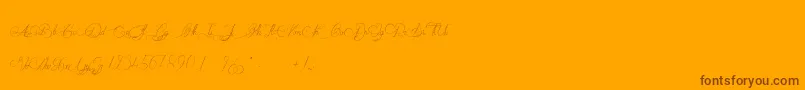 MademoiselleCatherine Font – Brown Fonts on Orange Background