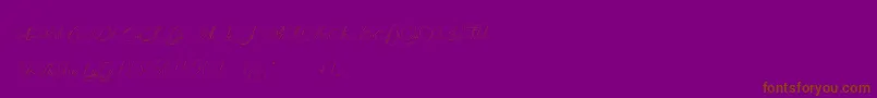 MademoiselleCatherine-Schriftart – Braune Schriften auf violettem Hintergrund