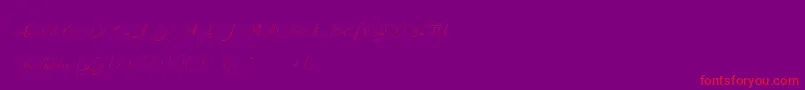 MademoiselleCatherine-Schriftart – Rote Schriften auf violettem Hintergrund