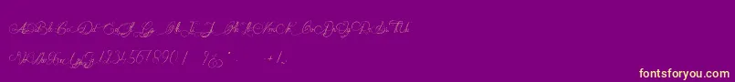 MademoiselleCatherine Font – Yellow Fonts on Purple Background