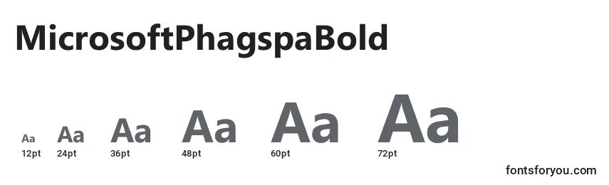 MicrosoftPhagspaBold Font Sizes