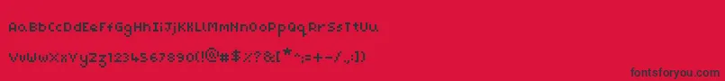 Czcionka PixelMaz – czarne czcionki na czerwonym tle