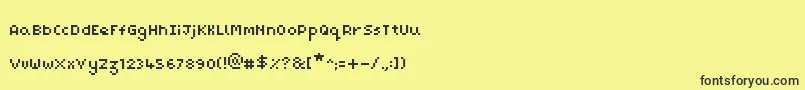 Czcionka PixelMaz – czarne czcionki na żółtym tle