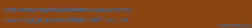 フォントPixelMaz – 茶色の背景に青い文字