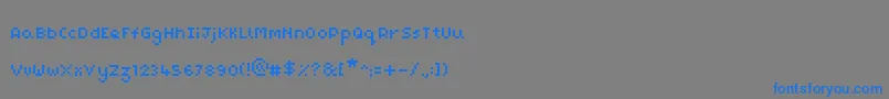 Fonte PixelMaz – fontes azuis em um fundo cinza