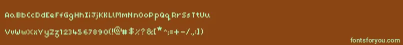 Шрифт PixelMaz – зелёные шрифты на коричневом фоне