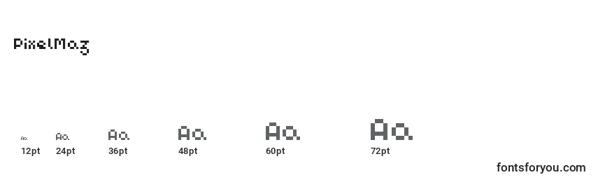 Размеры шрифта PixelMaz