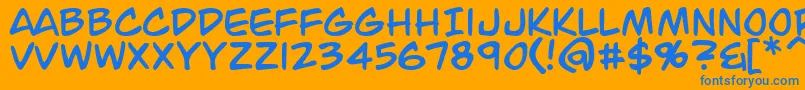 JackArmstrong Font – Blue Fonts on Orange Background