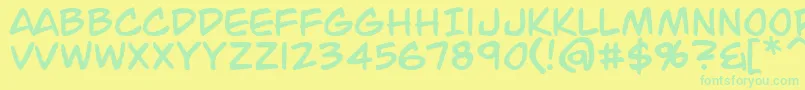 JackArmstrong Font – Green Fonts on Yellow Background