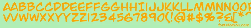 JackArmstrong Font – Orange Fonts on Green Background