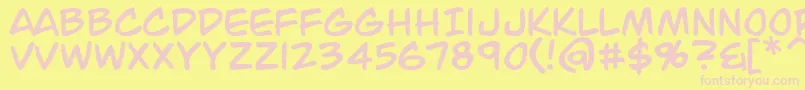 JackArmstrong Font – Pink Fonts on Yellow Background
