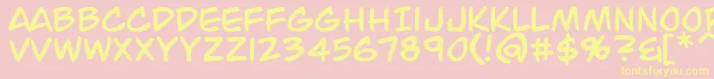 JackArmstrong Font – Yellow Fonts on Pink Background