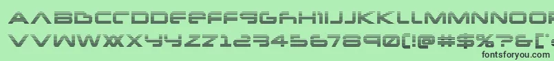 フォントNewmarsscan – 緑の背景に黒い文字