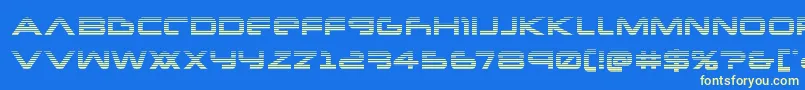 Newmarsscan Font – Yellow Fonts on Blue Background