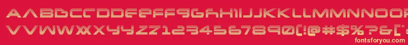 Newmarsscan-Schriftart – Gelbe Schriften auf rotem Hintergrund