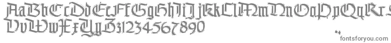 フォントTheEnd – 白い背景に灰色の文字